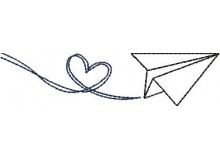 Stickdatei - Papierflieger Herz